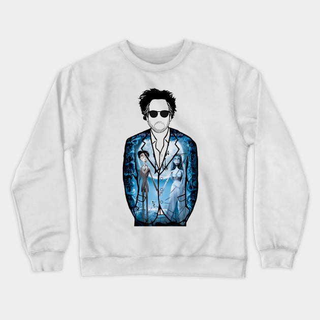 Tim Burton (Corpse Bride) Portrait Crewneck Sweatshirt by Youre-So-Punny